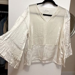 Velvet by Graham Spencer silk and velvet blouse